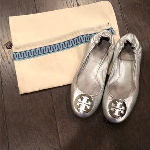 Tory Burch Silver Flats